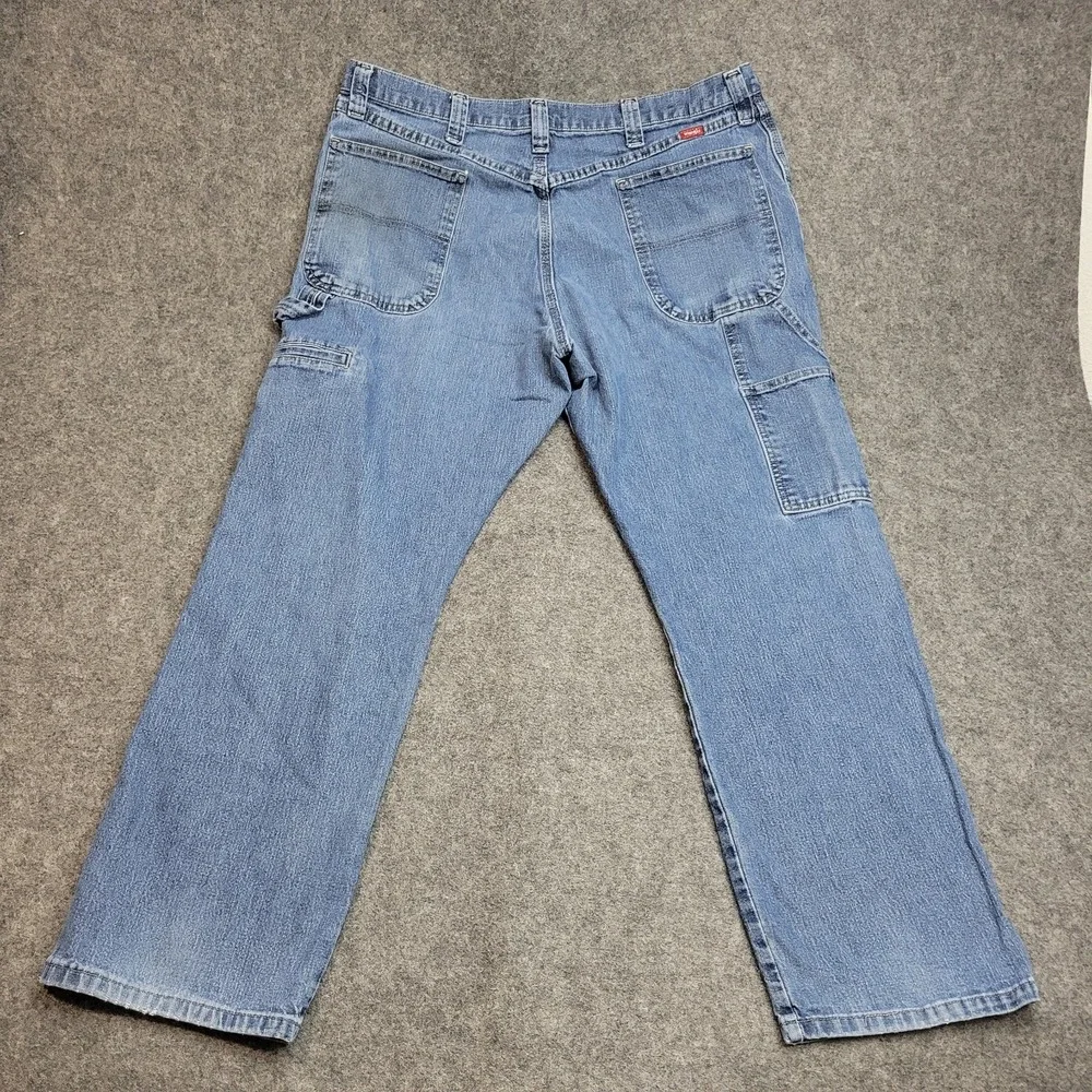 Wrangler Jeans Mens 38x30 Blue Denim Y2k Carpenter Workwear Rancher Country Cow